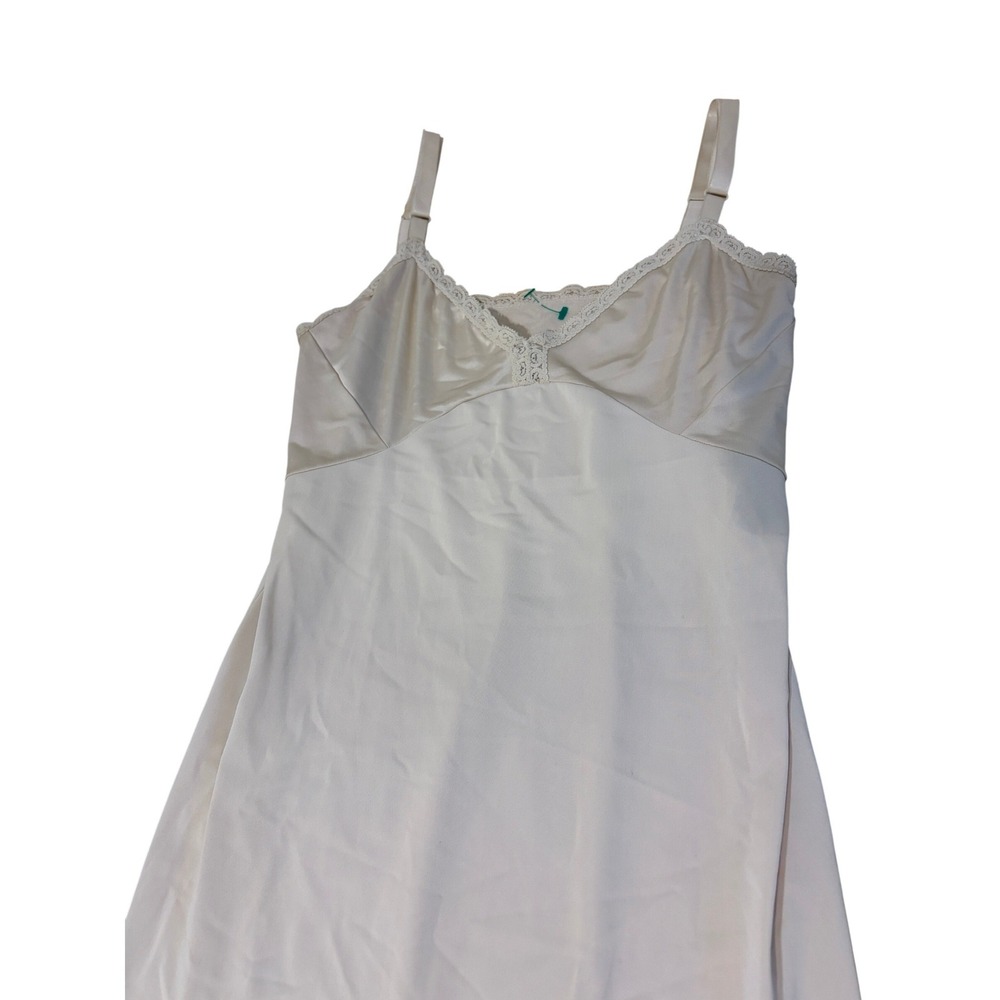 Vintage Cream‎ Lace Trim Full Slip Dress Adjustable Straps 25" from Bust Size 32 - Picture 1 of 6